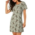 thumbnail image 2 of Picia Bees And Chamomile Pattern Women’s Nightdress – Casual Short-sleeved Loose-Fit Sleepwear, Soft Cotton Short-Sleeve Sleep Shirt for Relaxation & Comfort, 2 of 6