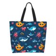 thumbnail image 1 of Balery Ocean Floor Animals Bolsa Tote Estilo Estético con Cremalleras, Bolsa de Hombro, Bolsa de Compras Grande y Plegable, 1 of 8