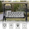 thumbnail image 4 of Porch Swing Cushions,Outdoor Cushions 3 Seater Replacement with Backrest, Waterproof Thickened Bench Cushion with Ties for Porch, Patio,Outdoor, Backyard and Garden (Light Gray 60 * 40 in), 4 of 16