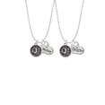thumbnail image 2 of Delight Jewelry Silvertone Antiqued Round Seal - Initial - J - Mother & Daughter Heart Necklaces (Set of 2), 19"+2", 2 of 4