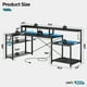 thumbnail image 3 of 71 inch L-Shaped Gaming Desk with Power Outlets LED Computer Office Table with Monitor Stand & Storage Shelf in Rustic, 3 of 9