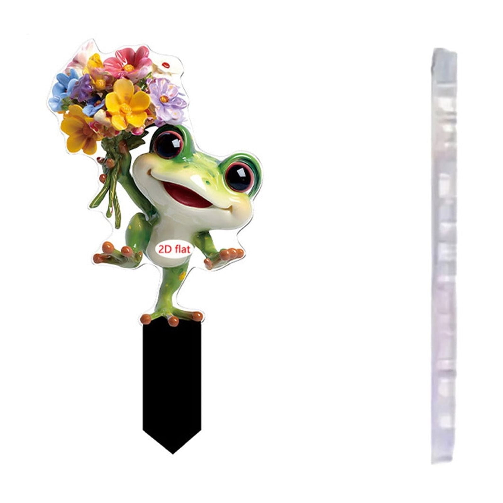 1 Pièce Piquet De Jardin En Acrylique 2D Plat En Forme De Grenouille