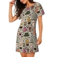 thumbnail image 2 of Balery Coffee pots cup Camisón de manga corta con cuello redondo para mujer, cómodo y elegante., 2 of 6