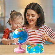 Twfbrm Illuminated Globe for Kids Learning- Globes of the World with Stand Kids Globe, Desk World Globe Lamp Built-in LED Night Light, Globe Toys for Boys Girls Christmas Birthday Gift(Pink)