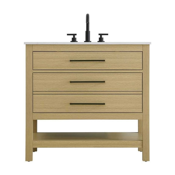 Elegant Kitchen and Bath 36  inch Single Bathroom Vanity in Honey Brown