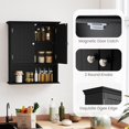 thumbnail image 5 of XPOPR  Bathroom Wall Cabinet, Wooden Hanging Storage Cabinet with Doors & Shelves, Multipurpose Storage Cabinet for Restroom Kitchen Living Room, Wall Mounted Bathroom Medicine Cabinet. Black, 5 of 9