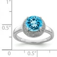 thumbnail image 2 of Primal Silver Sterling Silver Rhodium-plated Diamond and Swiss Blue Topaz Ring, 2 of 4