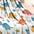 thumbnail image 3 of White Cartoon Dinosaurs Bones Pattern Blanket,Comfortable Soft Flannel Throw Blanket,All Season,Warm Lightweight Blankets for Sofa Bed Couch Living Room Chair,30"x40", 3 of 4
