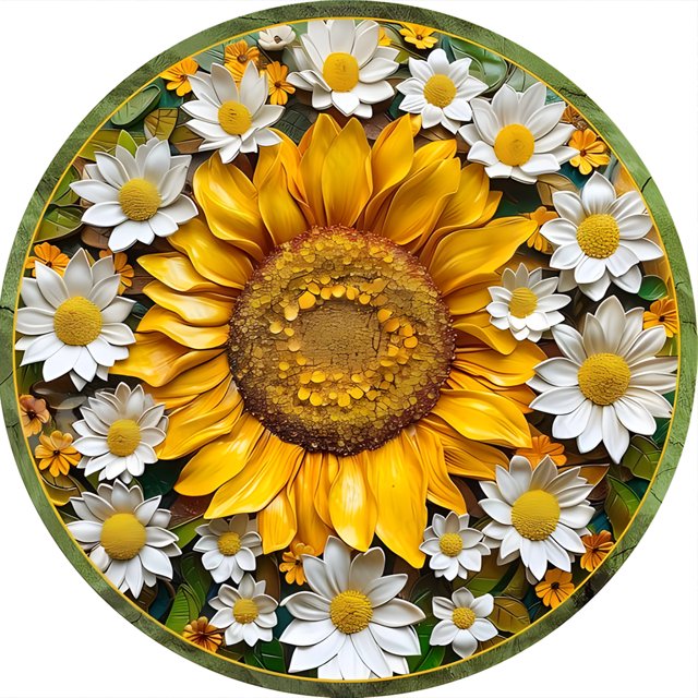 ZSH604 Serie Flores Girasol Wdftyju Diamante Resina 40*40CM