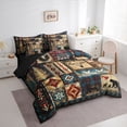 thumbnail image 3 of Homewish Teens Safari Bear 7 Pieces Bedding Comforter Set,Tribal Aztec Full Bedding Set Lightweight,Bohemian Theme Fitted Sheet Flat Sheet,Super Cozy Room Decor,Reversible, 3 of 8