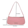 thumbnail image 4 of Bolso vagabundo para mujer, bolso de mano sólido con cremallera, bolso de nailon para axilas (rosa), 4 of 4