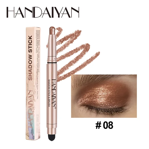 HANDAIYAN 12 colores doble cabeza sombra de ojos en barra brillo mate sombra de ojos impermeable duradero nuevo maquillaje Popular de alto brillo