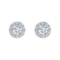 thumbnail image 2 of 1/4 Carat Diamond Halo Stud Earrings in 14K White Gold (I1-I2 Clarity), 2 of 3