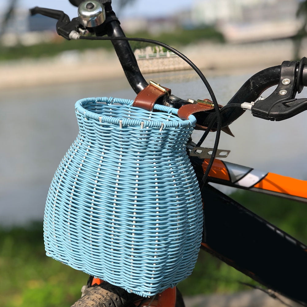 Kids Front Handlebar Bike Basket Water Resistant Woven Bike Basket for