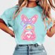 thumbnail image 2 of Tops de Manga Corta de Verano para las Mujeres Imprimir Blusa de Cuello Redondo, Moda Ligera de Poliéster Spandex, 2 of 7