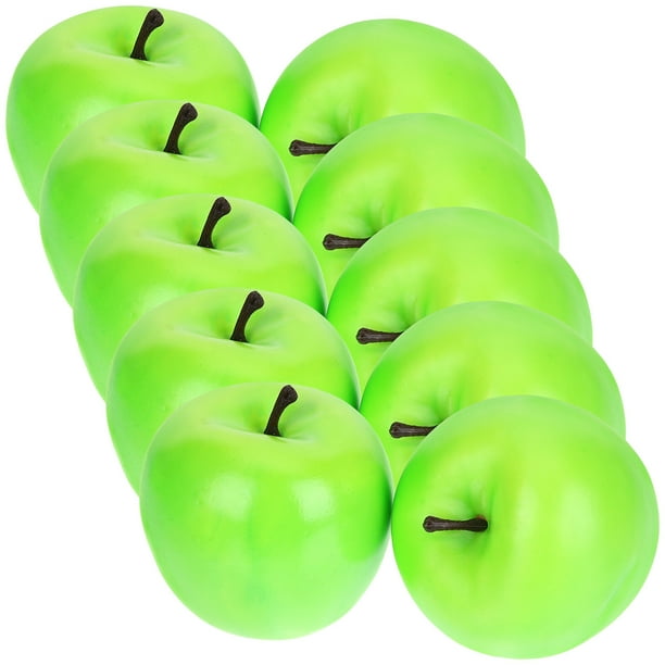 KAKOWELY 10 manzanas artificiales verdes para decoración de fiestas, accesorios de fotografía (manzanas artificiales)