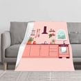 thumbnail image 2 of Durable Soft & Warm Flannel Blanket - Cozy Pink Patterned Throw for Sofa Travel Bed & Chair - Perfect for a Warm Inviting Atmosphere, 2 of 7