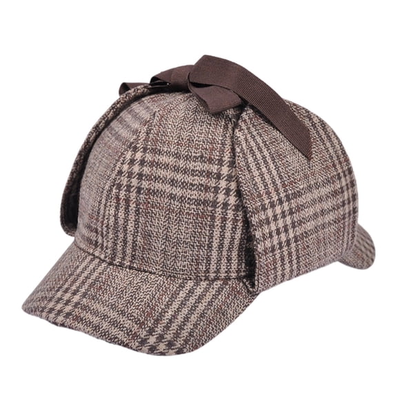 Retros Checkered Duckbills Hat Stylish Double Brims Hat Comfortable Baseball Hat for Outdoor Activity