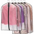 thumbnail image 1 of Funda para ropa, 6 piezas, fundas para ropa de alta calidad, tela transparente y transpirable, para trajes, vestidos, abrigos, chaquetas, camisas, vestidos de noche, bolsa para traje, 1 of 5