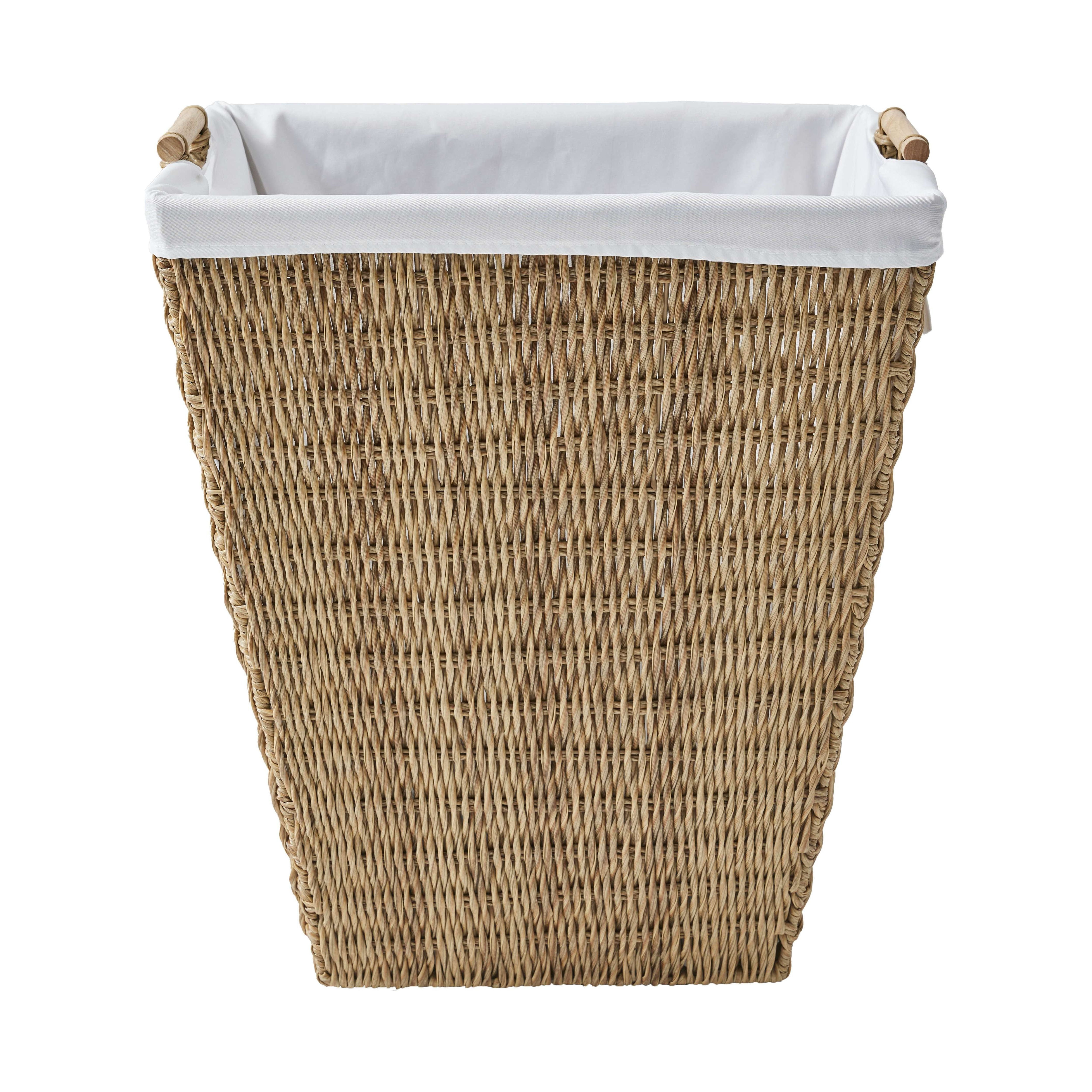 (2 pack) Better Homes & Gardens Resin Poly Rattan Laundry Hamper with Fabric Liner, Adult