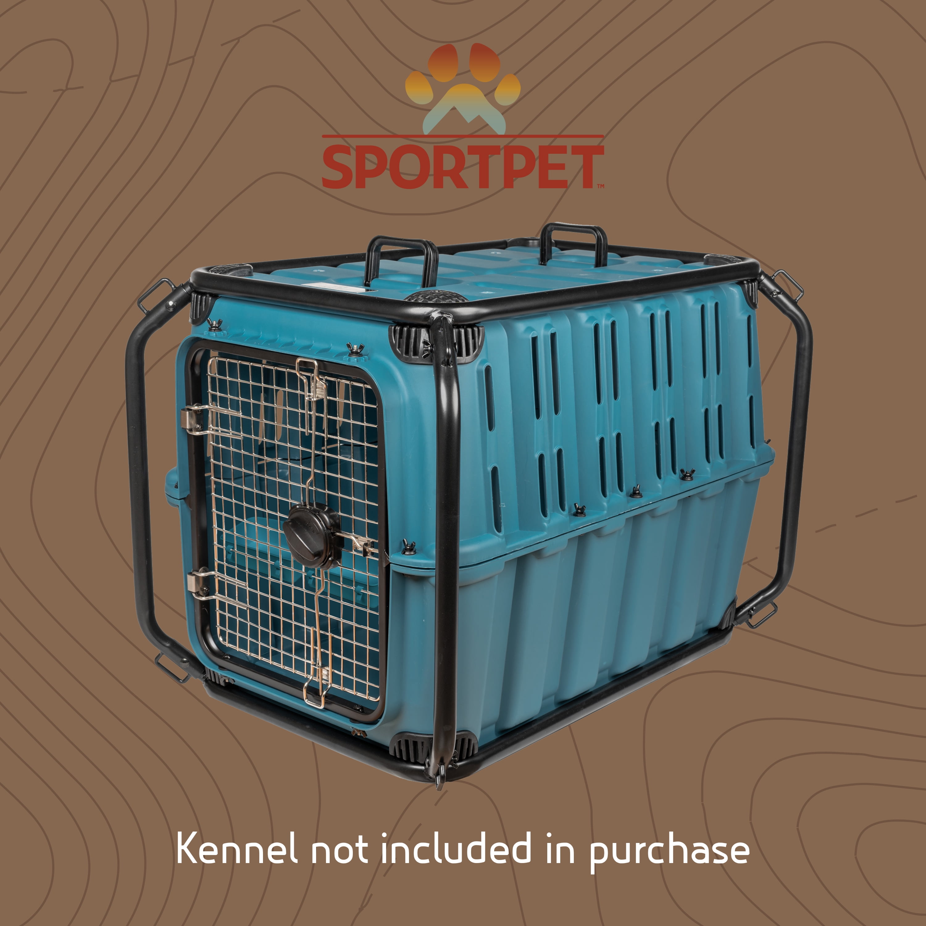 Mammoth Guardian Heavy-Duty Roll Cage and Tethers for Dog Kennels, Durable Protection (Kennel Not Included)