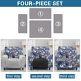 thumbnail image 6 of HELLHERO Rooster Flower Print Recliner Chair Slipcovers for Reclining Chair 4 Piece Recliner Cover 1 Seat Extra Large Lift Chair Covers with Side Pockets, Blue, 6 of 8