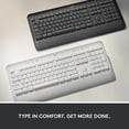 thumbnail image 3 of Logitech Signature K650 Comfort Full-Size Wireless Keyboard with Wrist Rest, BLE Bluetooth or Logi Bolt USB Receiver, Deep-Cushioned Keys, Numpad, Co, 3 of 9