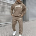 thumbnail image 2 of CONZONE Mens 2 Piece Sweatsuits Casual Men's Jogging Tracksuit Set Letter Graphic Pullover Hoodie Pants Sweat Suit for Men Cozy Fall Winter Athletic Track Suit Outfits, 2 of 4