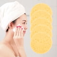 thumbnail image 3 of Unique Bargains 5 Pcs Compressed Facial Sponge Lightweight Round Reusable Cleansing Puff Yellow, 3 of 5