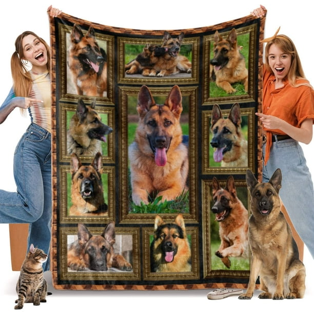 German Shepherd Blanket, Fleece Throw Blanket for Couch Bed, Soft Cozy