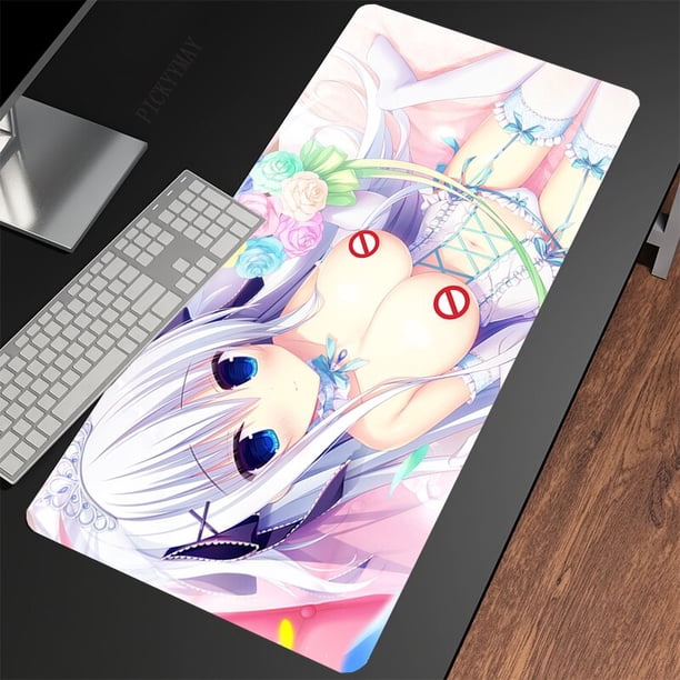 Alfombrillas de ratón sexys para mesa de ordenador, alfombrilla de escritorio grande de 100x50cm para chica de Anime LIUWENJING unisex