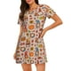 thumbnail image 1 of Balery Fall Thanksgiving Camisón de manga corta con cuello redondo para mujer, cómodo y elegante., 1 of 6