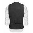 thumbnail image 4 of COOFANDY Men's Slim Fit Tweed Suit Vest Formal Business Herringbone Waistcoat, 4 of 10