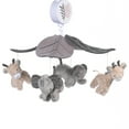 thumbnail image 2 of Lambs & Ivy Baby Jungle Animals Gray/Tan Musical Crib Mobile Soother Toy, 2 of 6