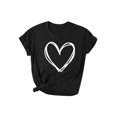 thumbnail image 3 of Summer Savings 2026! loopsun Summer Tops for Womens, Fashion Women Valentine's Day Print Short Sleeve T-shirt Novelty Graphic Tops Red XXL, 3 of 6