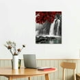 thumbnail image 3 of Nawypu  Waterfall Picture Prints Black and Red Wall Art Autumn Forest Tree Landscape Painting Nature Canvas Artwork for Home Office Bathroom Living Room Decor, 3 of 5