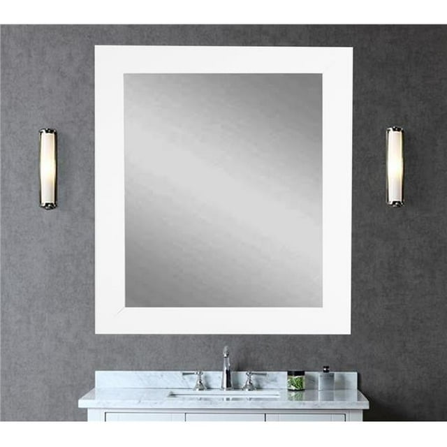 American Made Pur Blanc d'Entrée de Manière Encadrée Miroir Mural 22 x 32 Po. BM003S-E