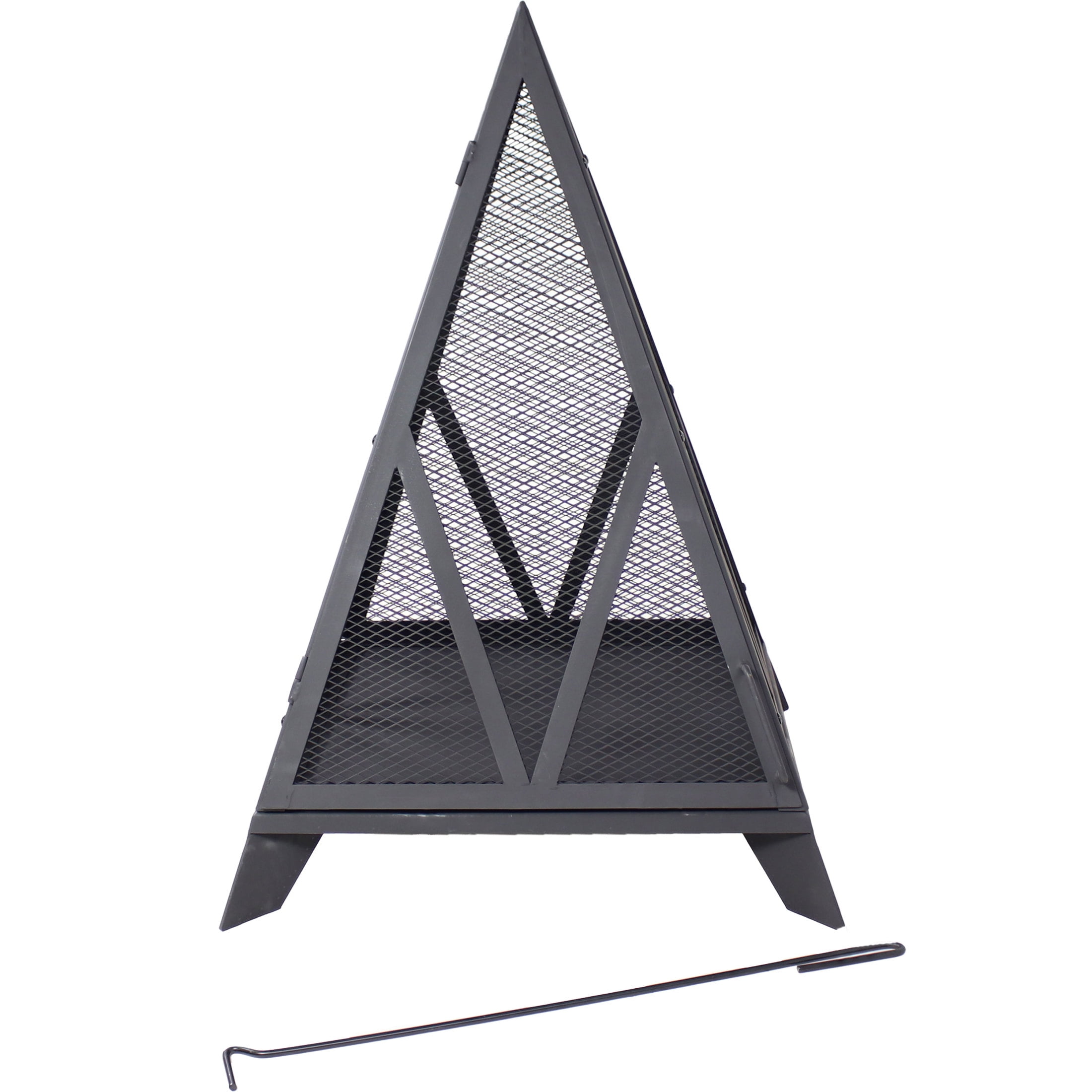 Sunnydaze Majestic Pyramid 21" Triangle Wood-Burning Black Finish Steel Outdoor Fire Pit