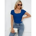 thumbnail image 3 of Women Short Sleeve Scoop Neck Tops Shirts Fitted Summer Tshirt Tee, 3 of 6
