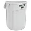 Rubbermaid Commercial FG262000WHT 20 gal. Vented Round Plastic Brute Container - White