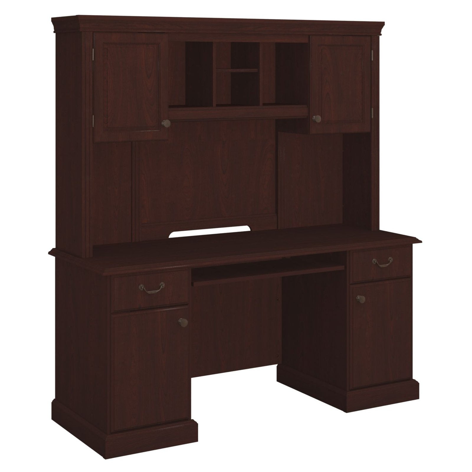 Bush Bennington Collection Credenza with Optional Hutch Harvest