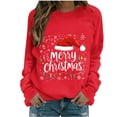 thumbnail image 2 of Meichang Merry Christmas Sweatshirts for Women Funny Christmas Graphic Sweatshirt Fleece Long Sleeve Crewneck Pullover Tops Holiday Gifts Oversized Sweatshirt, 2 of 5