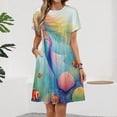 thumbnail image 2 of Mermaid Princess Under The Sea 1 Women's Dress Short Sleeve Summer Sundress Summer Women Clothes, 2 of 7