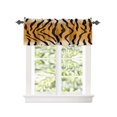 thumbnail image 2 of Kitchen Cafe Valance Curtain for Small Windows,Natural Tiger Skin Texture Rod Pocket Short Valances Wildlife Animals Striped Window Treatment Panel for Living Room/Bedroom/Bathroom,60x18in, 2 of 9