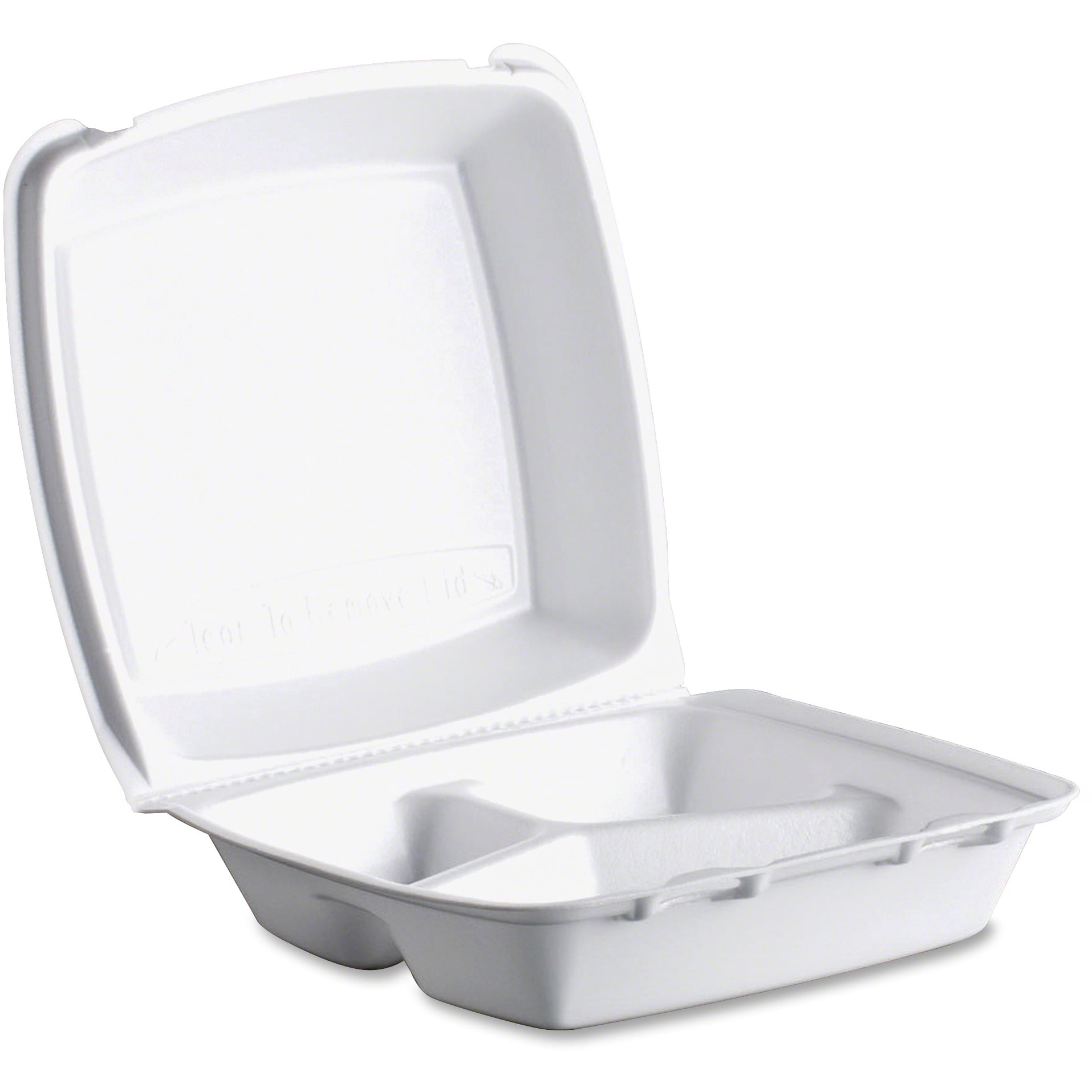 Dart Foam Container 9 1/2 X 9 1/4 X 3 3-Comp 200/Carton Hinged Lid 