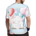 thumbnail image 2 of Wukai Cute Elephant Print Men's Short-Sleeved Mesh T-Shirt,Quick-Dry Short Sleeve Workout T-Shirt-X-Small, 2 of 8