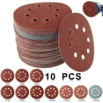 thumbnail image 2 of 10 PCS 5 Inch 8-Hole Hook and Loop Sanding Discs Sandpaper Red Round, Hook and Loop Round Sandpaper Pads, Aluminum Oxide Sandpaper Pads, for Random Orbital Sander, 2 of 9