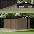 thumbnail image 4 of Patiowell 8' x 12' Metal Storage Shed, Lockable Steel Garden Shed for Outdoor Tools & Utility, Brown, 4 of 9
