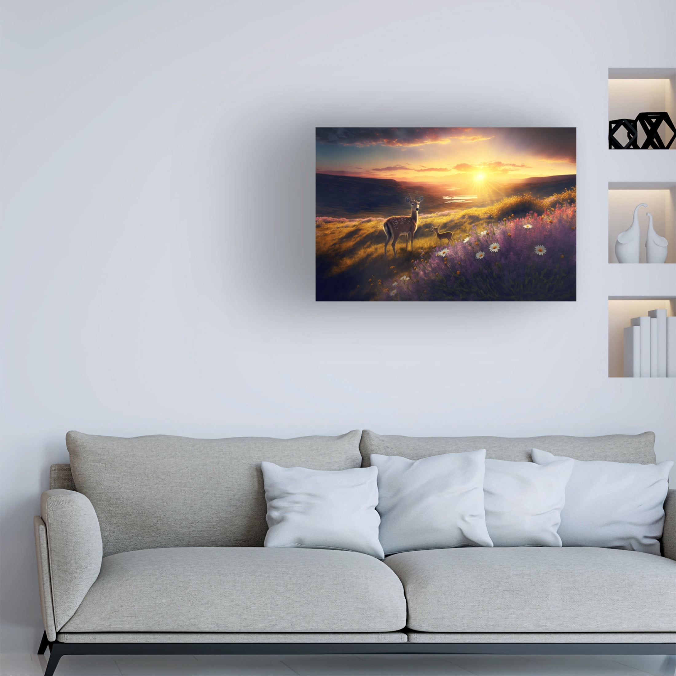 Canvas Wall Art - Ray Heere 'Woodland Animals 4' Wall Art for Living Room, Bedroom, or Office Décor by Trademark Fine Art - 32 x 22 Inches