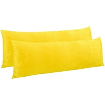Ntbay 2 Pack Super Soft and Cozy Luxury Fuzzy Velvet Long Body Pillowcase, Easy Care Body Pillow Cover with Zipper Closure, 20" x 54", Yellow